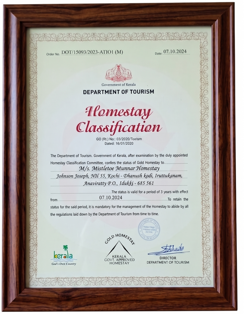 Kerala Government  -Department of Tourism Classification